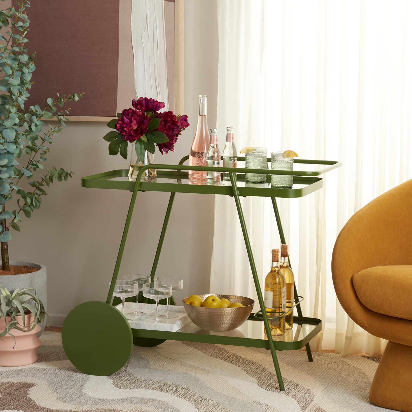 Safavieh, Zunia 2-Tier Bar Cart | Zola