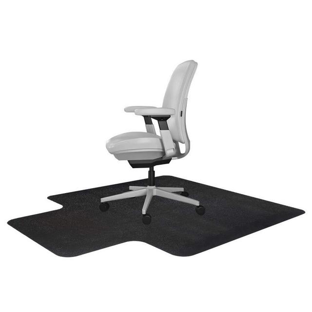 Resilia Office Desk Chair Mat with Lip - for Low Pile Carpet (with Grippers) Black, 45 Inches x 53 Inches, Made in The USA