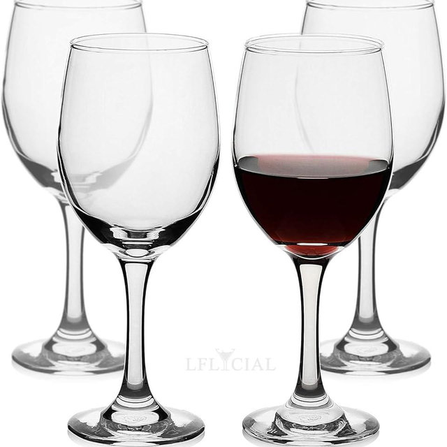 LFLYCIAL Wine Glasses Set of 4,Durable Red Wine Glass for Bordeaux/Cabernet,Thick Resistant White Wine Glass for Housewarming,Wedding,Anniversary,15oz
