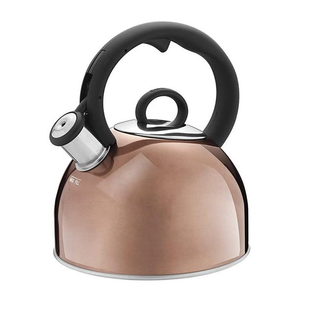 Cuisinart Aura, Metallic Stainless Steel Stovetop Tea Kettle, 2 Qt, Mettalic Copper