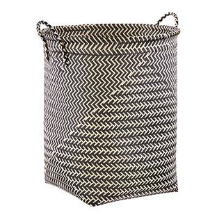 Black & Off White Strapping Laundry Hamper