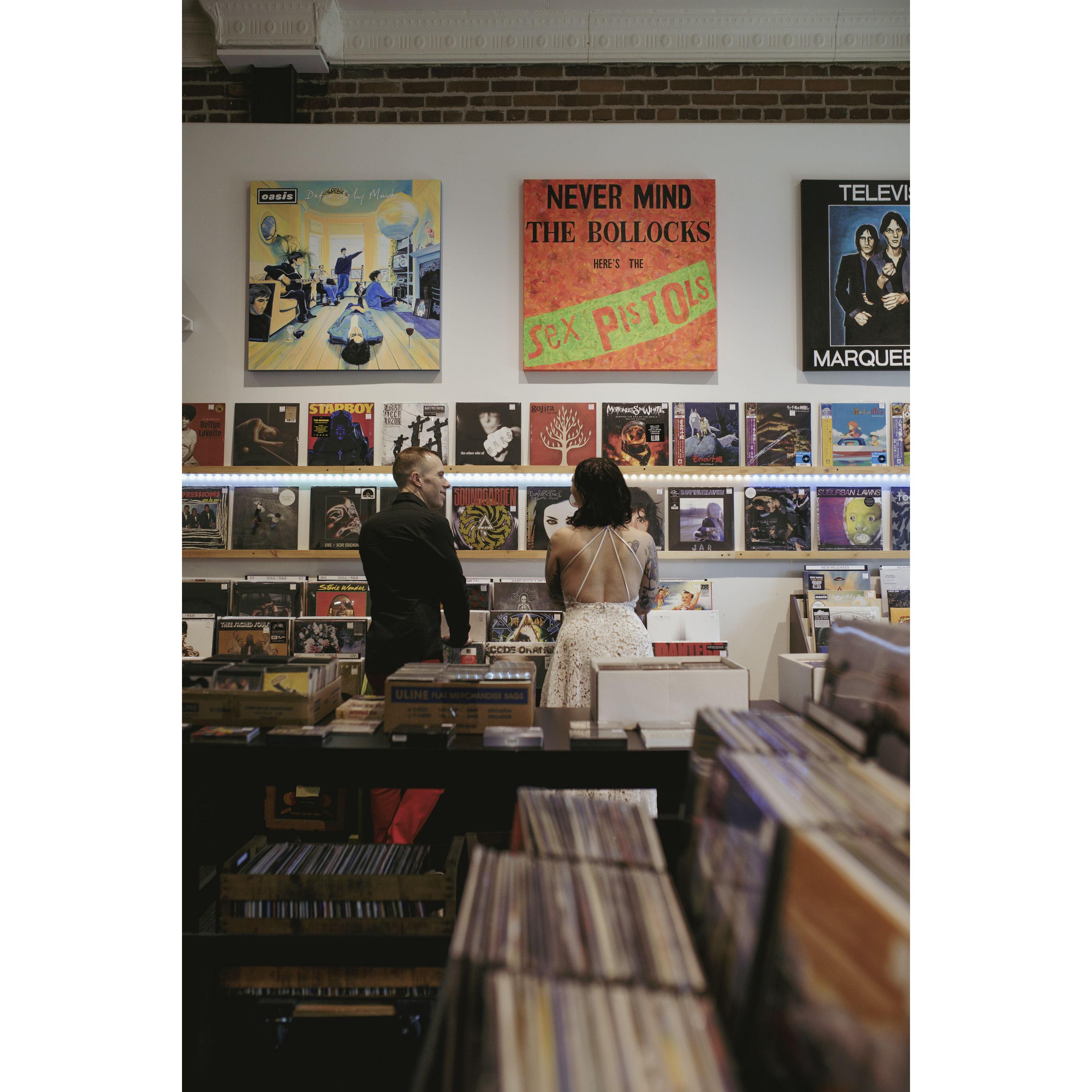 Engagement Photos at Spoonful Records in Columbus, OH