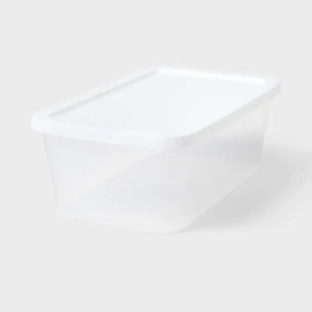 6qt Clear Storage Box White - Brightroom™