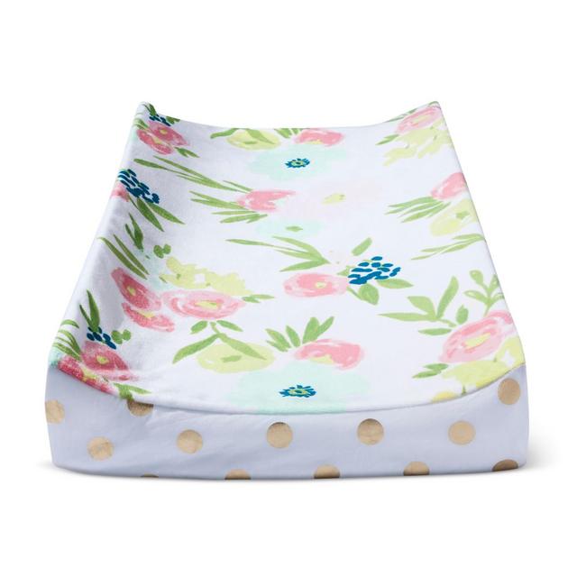 Plush Changing Pad Cover Floral - Cloud Island™ Gold