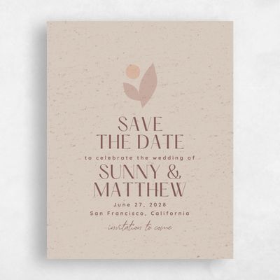 Brown Typography Wedding Save the Date - Rafina Portrait