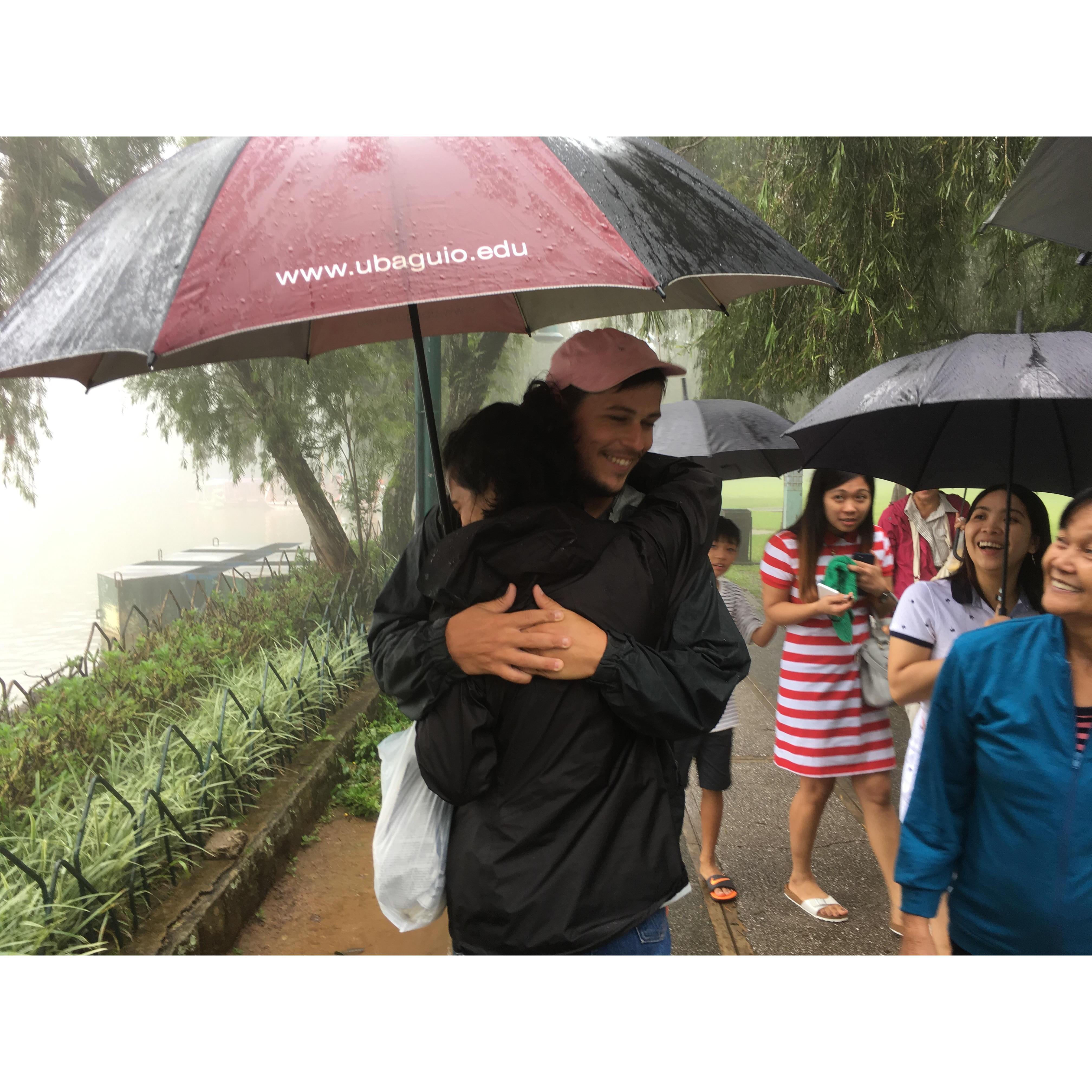 Happy couple, with lots of excited on-lookers. 
(Baguio, Phillippines, 2018)