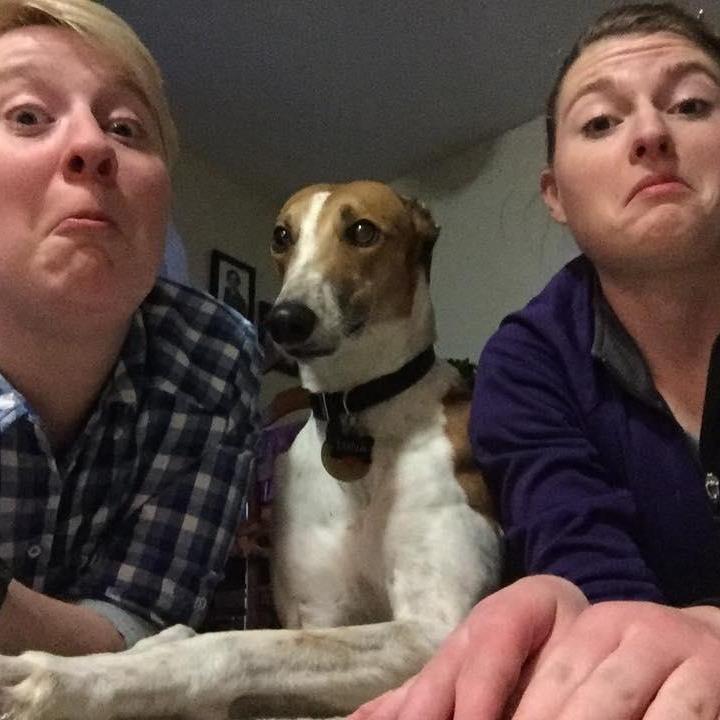 Here we are with our girl, Luna. The three stooges in action!