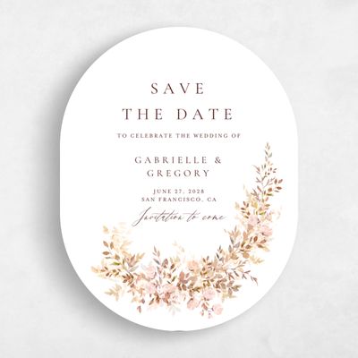 Beige Wedding Save the Date - Farnham Portrait