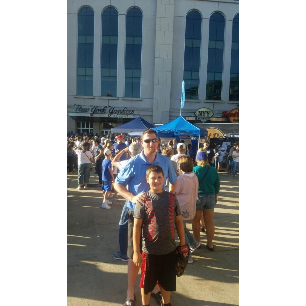 Taking Marcus to his first Yankee's games at Yankee Stadium verse the Mets.