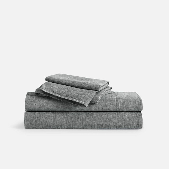 Linen Core Sheet Set, Grey Chambray