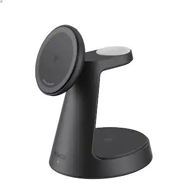 Anker - MagGo 15W Wireless Charging Station (3-in-1 Stand) for iPhone, AirPods & Qi Devices - Black