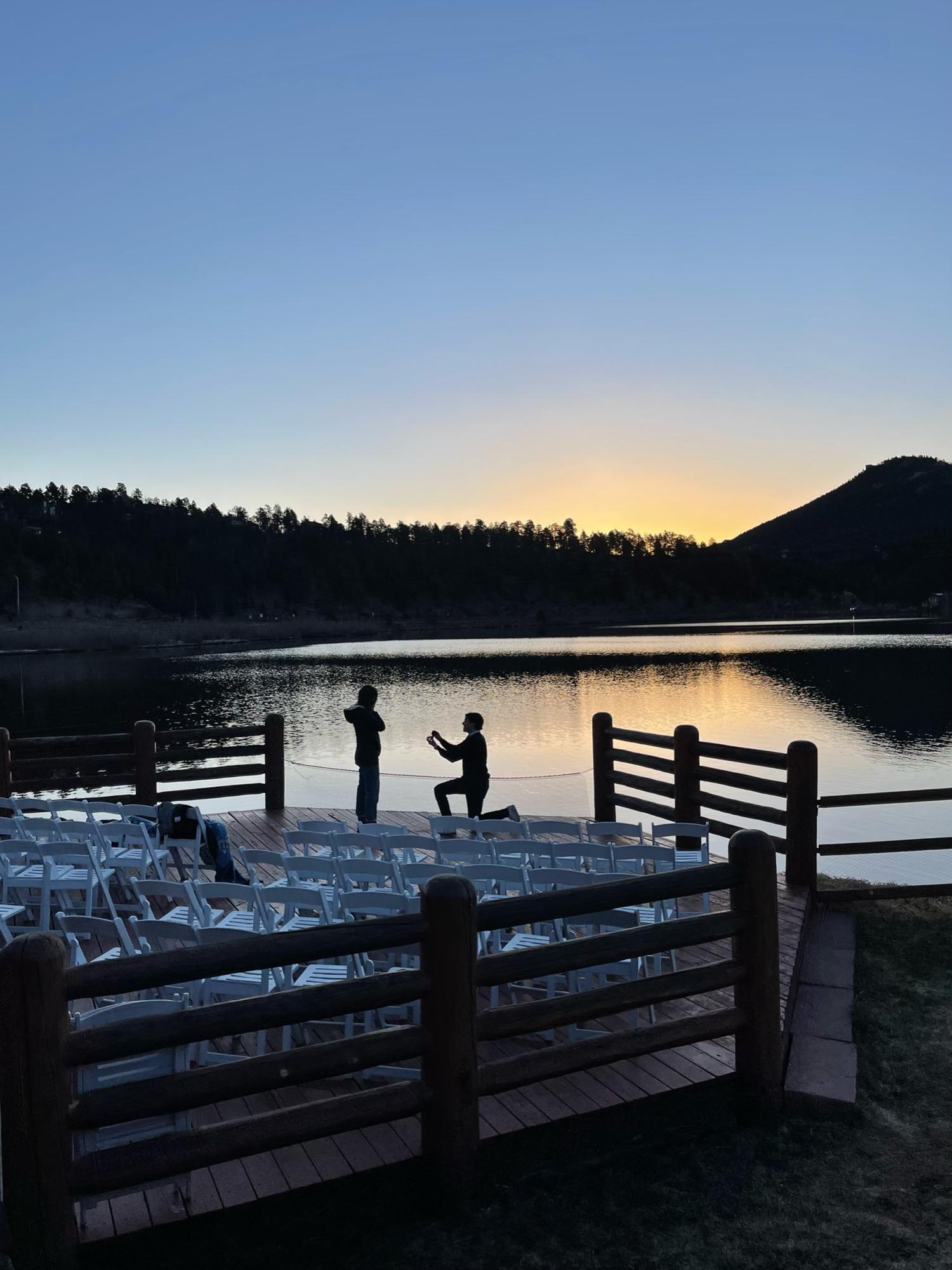 4/24/22. My favorite picture. Our proposal story is already on our website, but this was my favorite Sunday sunrise that we did all semester  🤍.