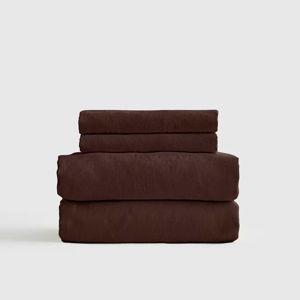 Organic Brushed Cotton Sheet Set - Espresso, Queen