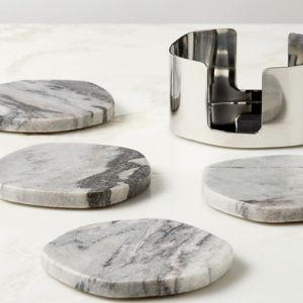 Matteo Grey Marble Coasters Set of 4 | CB2
