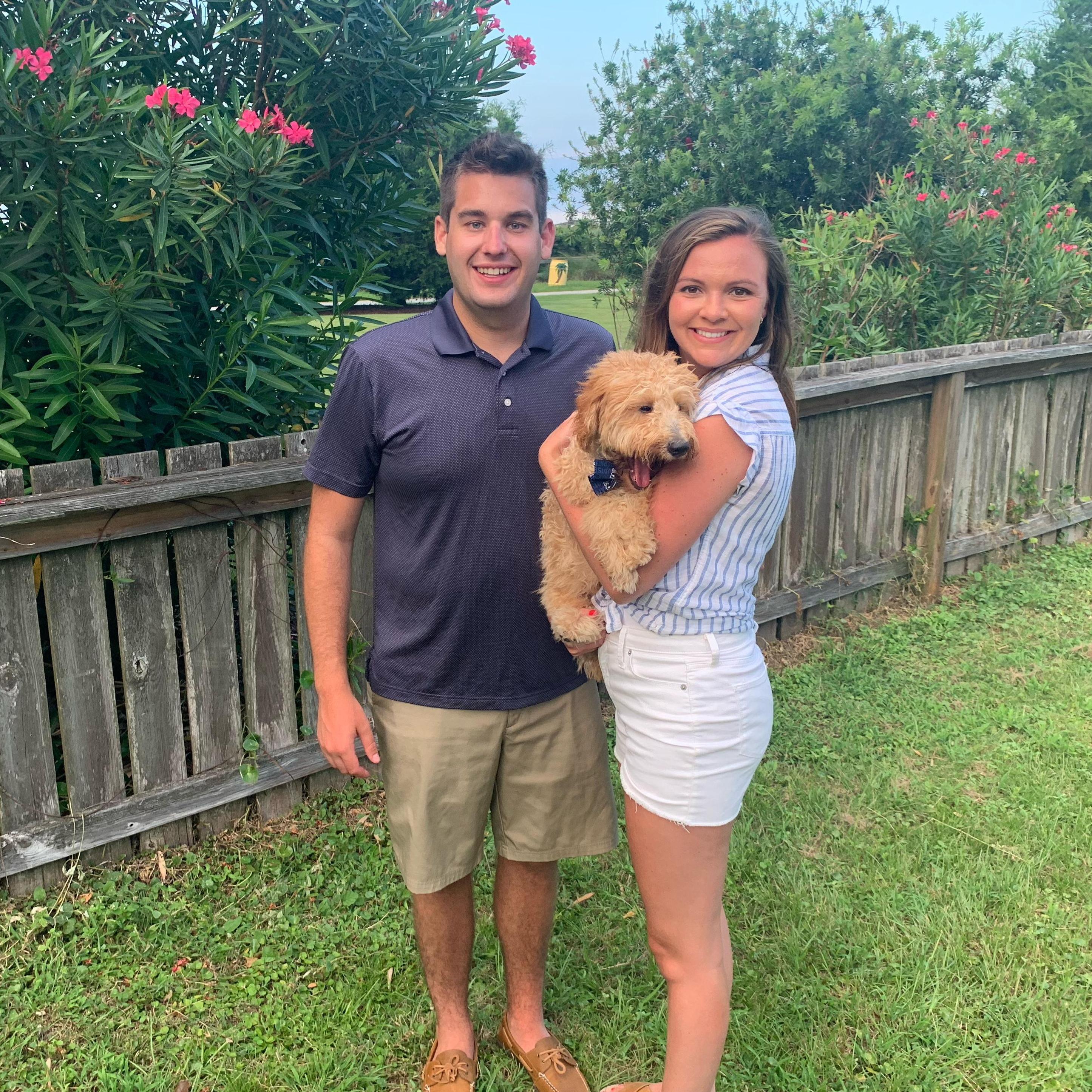 Bougie family trip to Isle of Palms, South Carolina, with the new puppy, Jackson, in August 2020.