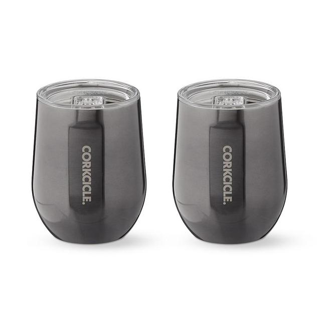 Corkcicle Insulated Stemless Wine Glass, Set of 2, Gunmetal