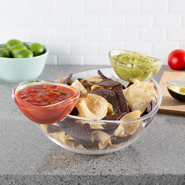 Chip and Dip Bowls-3 PC Appetizer Snack Serving Dishes-Indoor Outdoor Servingware for Chips, Salsa, Fruit, Veggies, Dips and More by Classic Cuisine