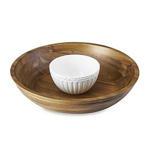 Mikasa® Italian Countryside Chip and Dip Set with Acacia Wood Bowl