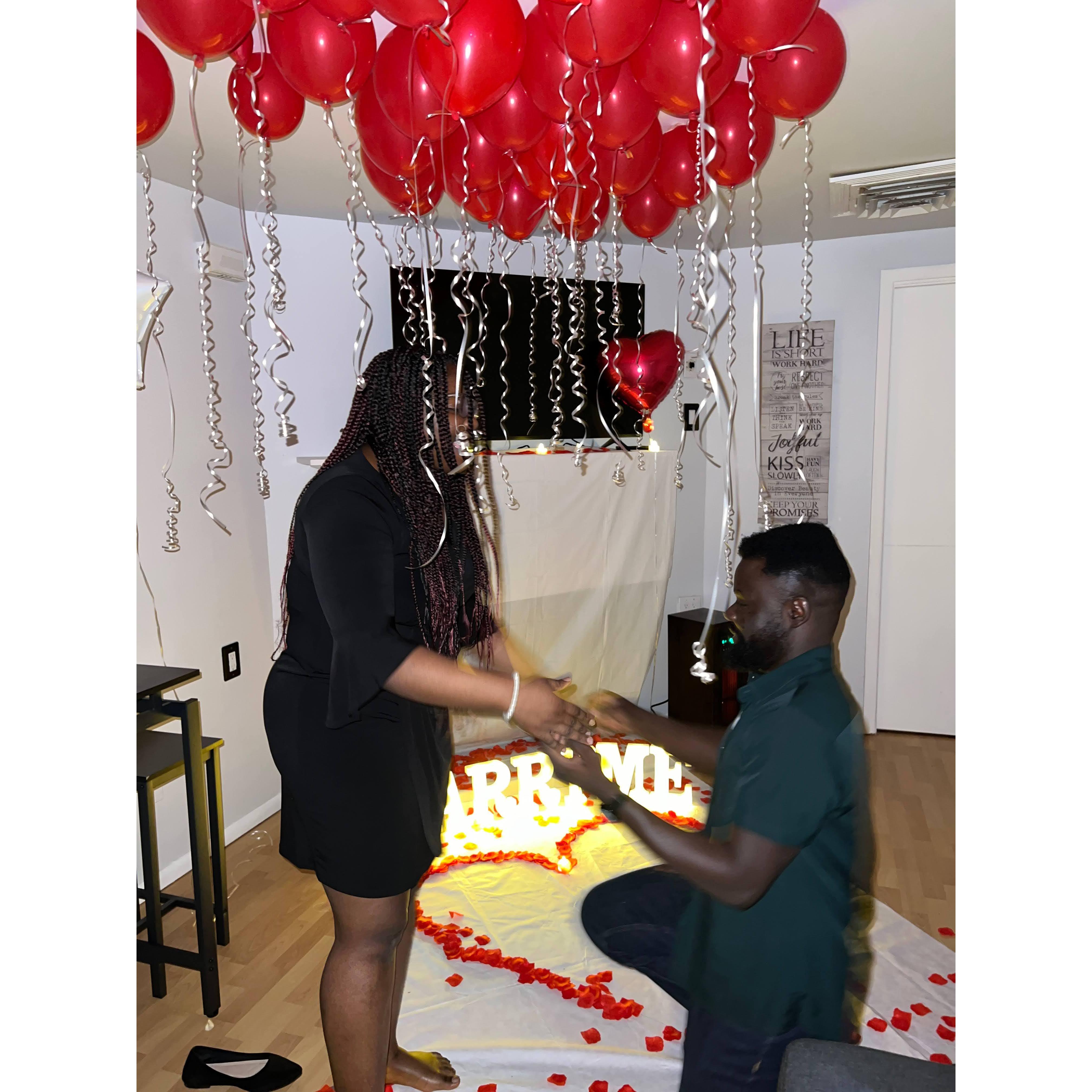 He asked me to marry him, and I said, "YES."