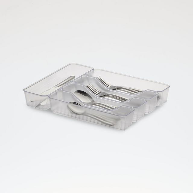 Spectrum Hexa Clear Frost 5-Divider Silverware Tray