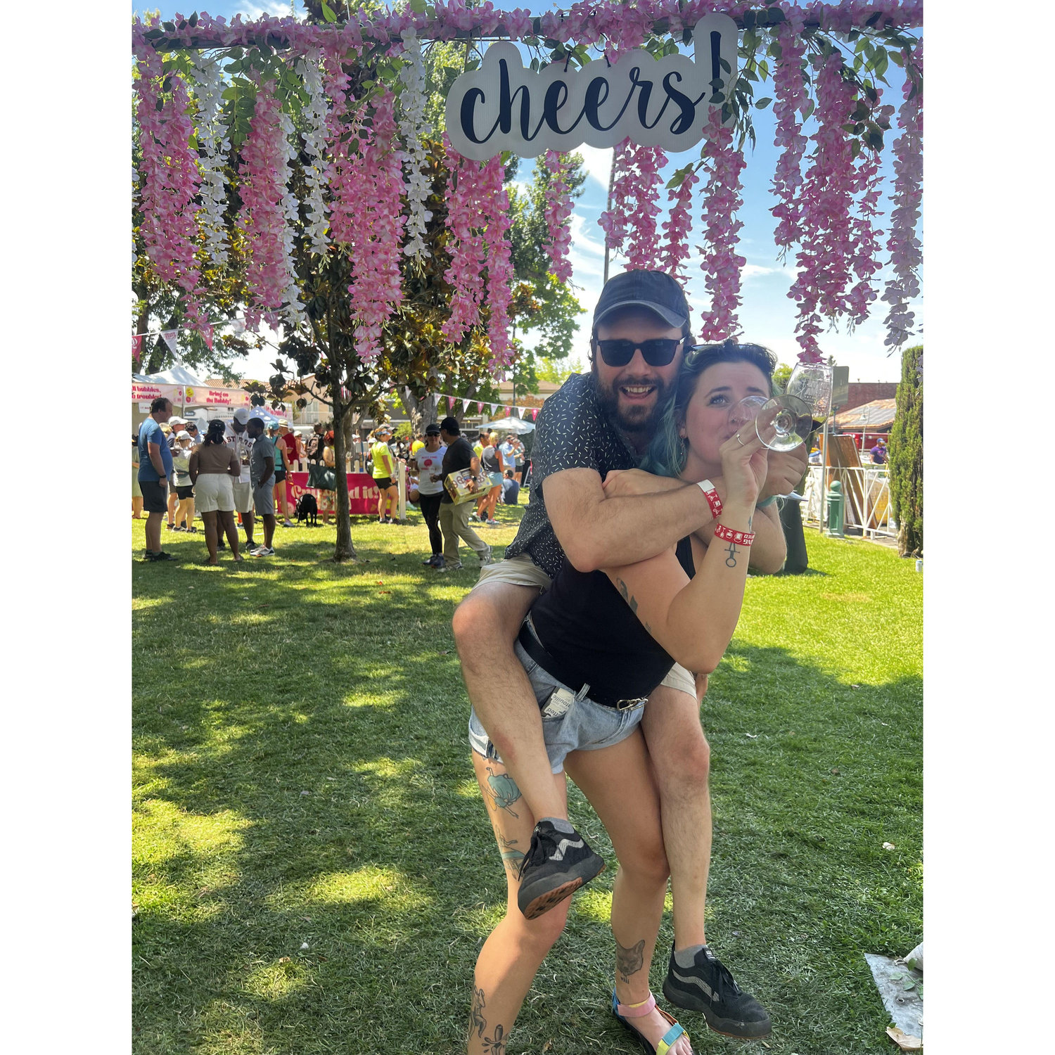 Cheersing and cheering on our friends Heather and Eric, after they ran a half marathon. We didn't run 13 miles but we did have 13 glasses of wine.
July 2023