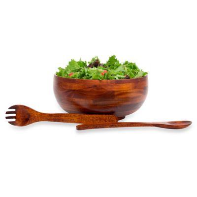 Lipper International 3-Piece Salad Bowl Set in Cherry