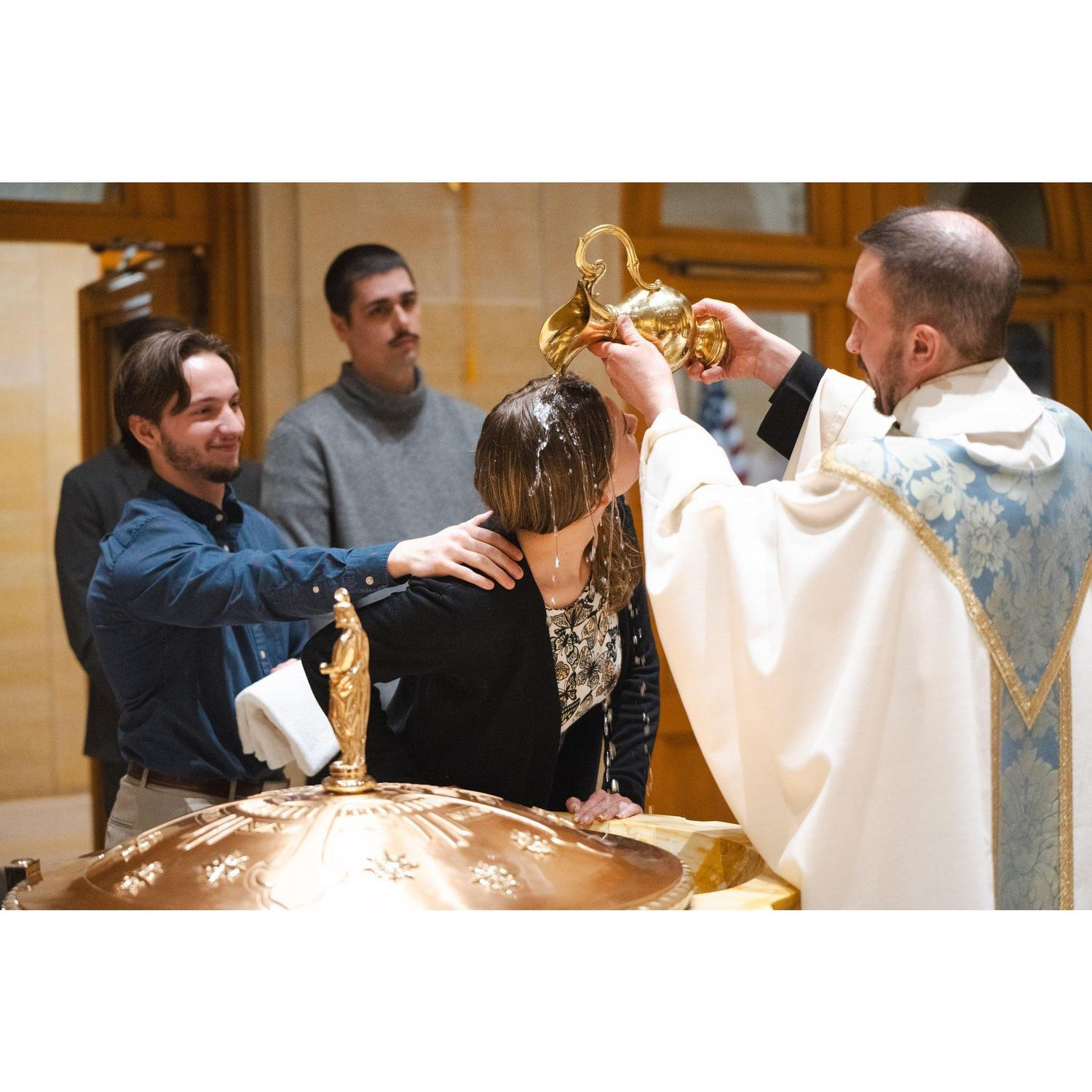 Getting baptized, Blaise was my sponsor
