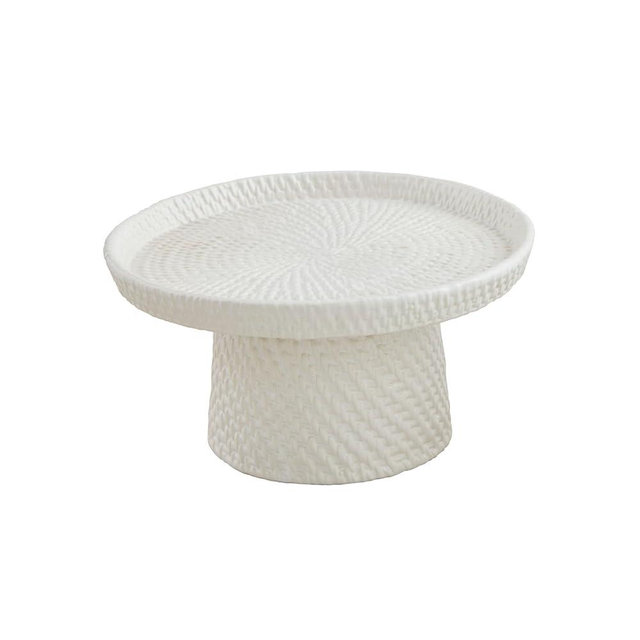 Mud Pie Woven Ceramic Pedestal, Large