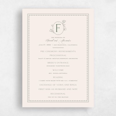 Green Standard Wedding Program - Piran