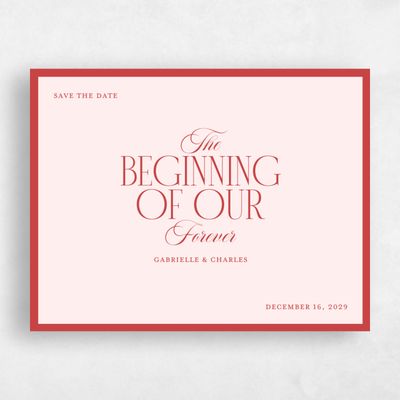 Lightest Blush, Pink Wedding Save the Date - Ford Landscape
