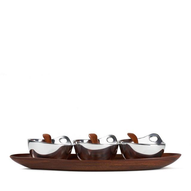 Nambe Portables Triple Condiment Server