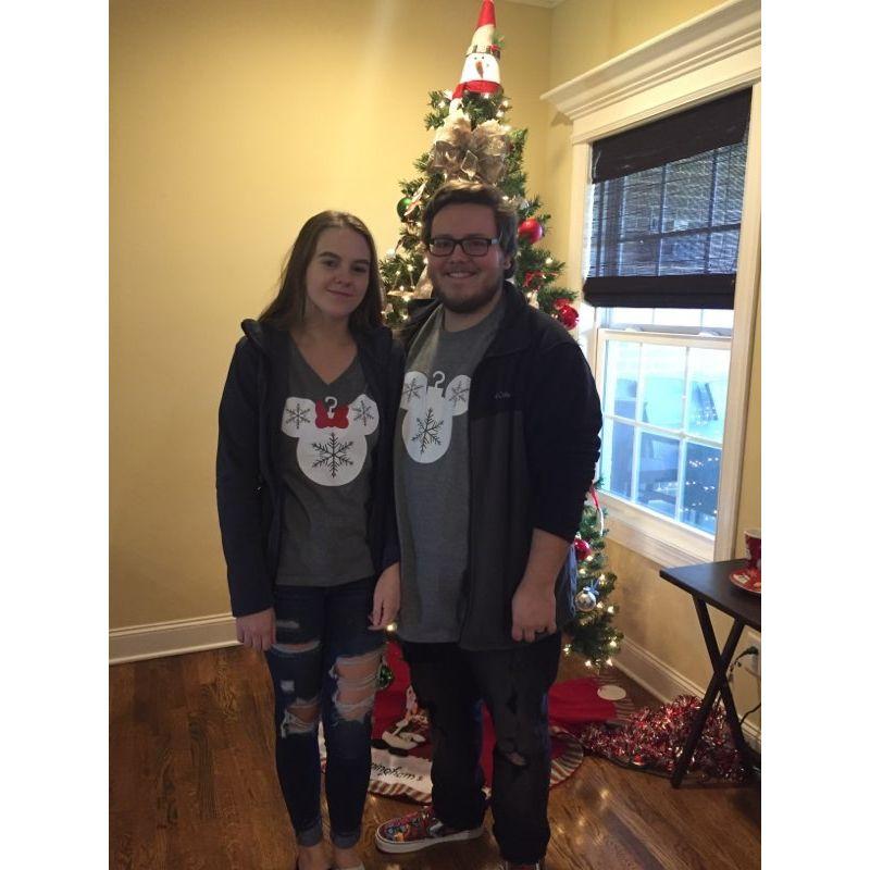 December 2019. Christmas at Blake's parents, the shirts where Blake's idea ;)