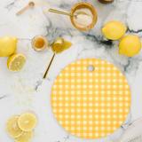 Gingham Round Serving Board