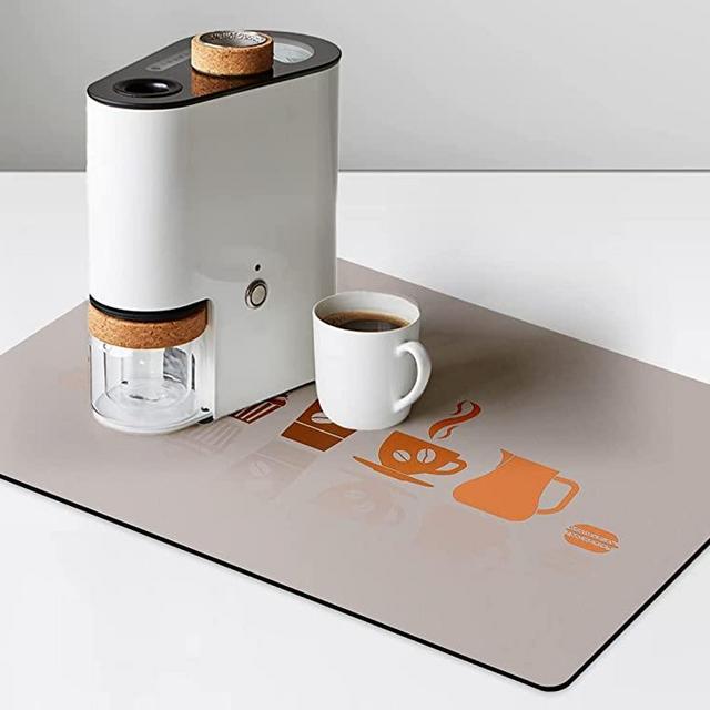 Golener Thick Coffee Maker Bar Mat Countertop,Quick dry mat,Bar Drying Mat,Coffee Bar Tray for Countertop,Coffee Nook Mat,Spill Mat