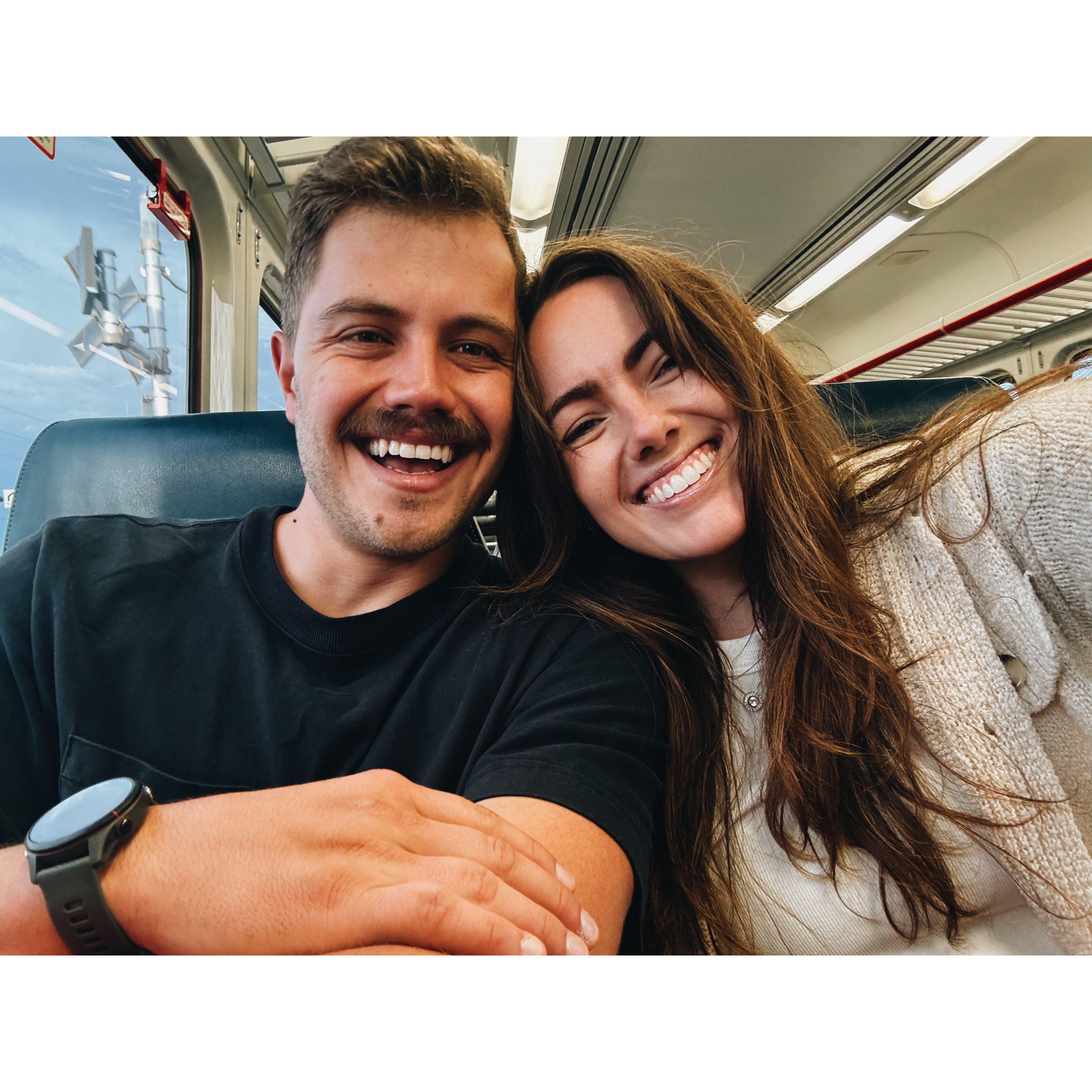 One of many selfies taken on the train to DIA