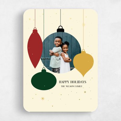 Yellow Rounded Holiday Card - Lawrence Foil