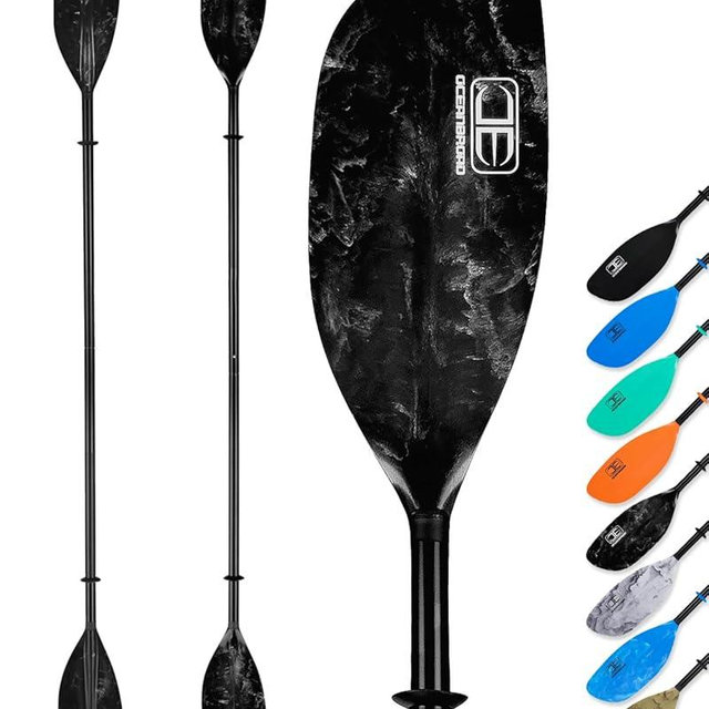 OCEANBROAD Kayak Paddle 86in/218cm, 90.5in/230cm Alloy Shaft 2-Piece Floatable Kayak Oar for Kayaking Canoeing Boating