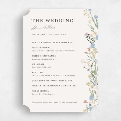 Beige Ticket Wedding Program - Laurelwood