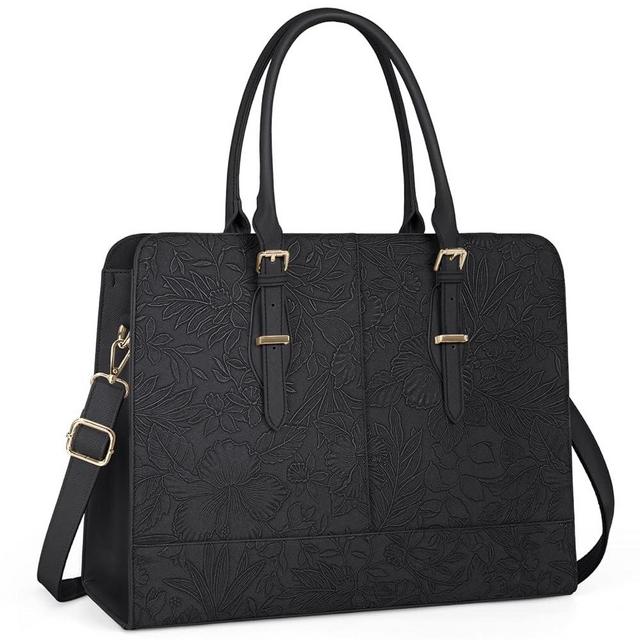 Laptop Bag for Women Leather Work Tote 15.6 Inch Laptop for Computer Bag Waterproof Business Office Professional Large Capacity Handbag Shoulder Bag