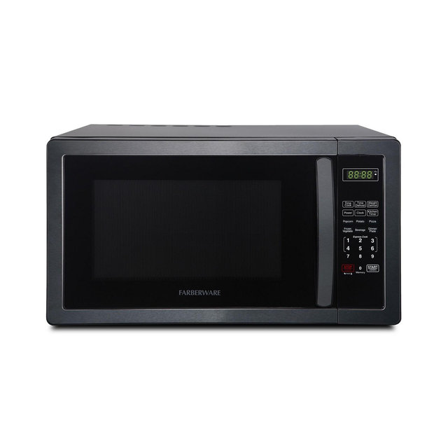 Farberware Classic FMO11AHTBSB 1.1 Cu. Ft 1000-Watt Microwave Oven, Black Stainless Steel