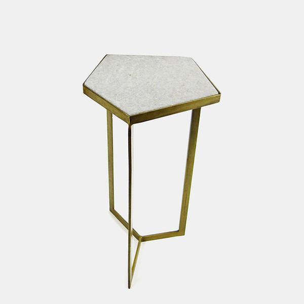 Marble Top Side Table, hexagon
