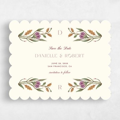 Yellow Scalloped Wedding Save the Date - Jardin Landscape