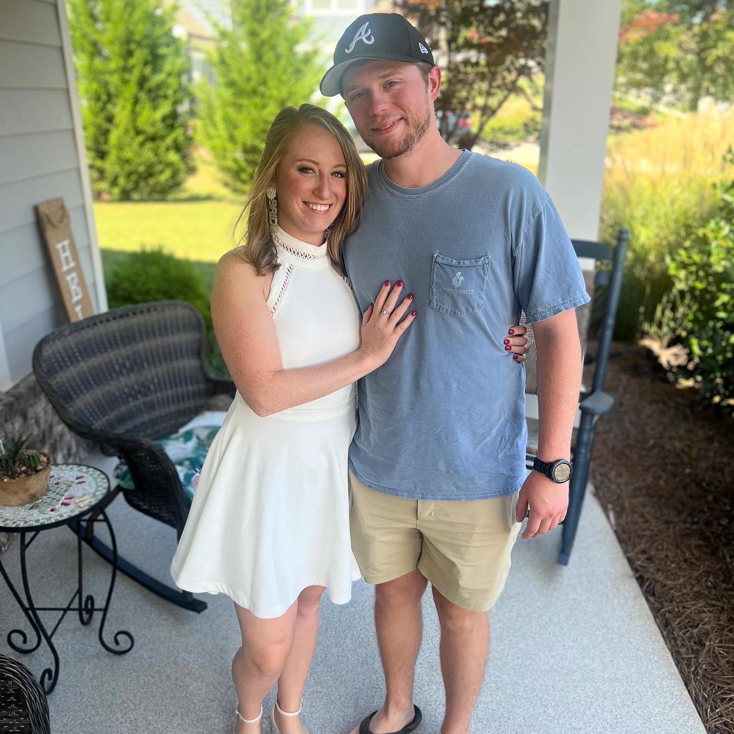 At the shower, two months before the wedding!