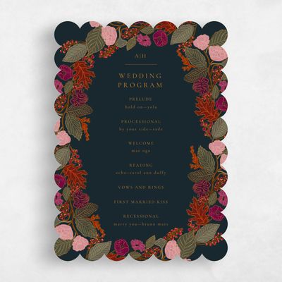 Blue Scalloped Wedding Program - Elody