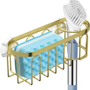Sponge Holder for Kitchen Sink - Sink Caddy Organizer - Gold