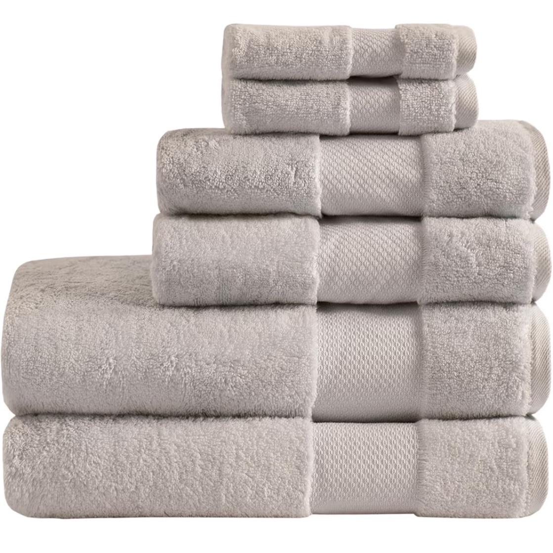 Turkish 100% Cotton 6pc Absorbent Ultra Soft Bath Towel Set