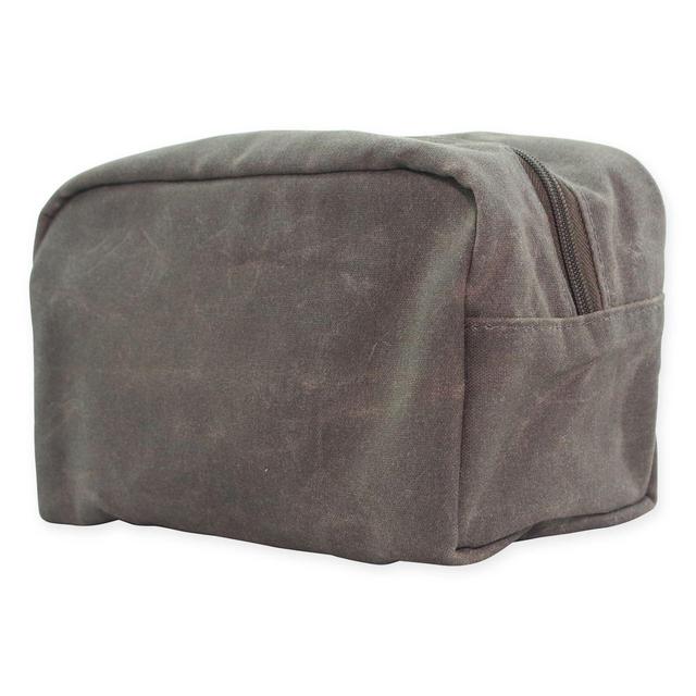 CB Station Waxed Canvas Plastic Lined Travel Kit in Olive