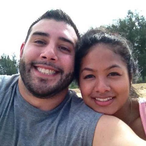 We took this picture on the beach in Kauai in 2013.  It was our first trip to Hawaii together.