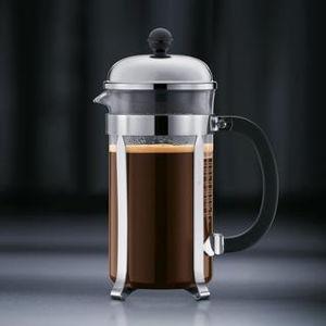 Bodum 51oz Chambord French Press Coffee Maker, High-Heat Borosilicate Glass, Polished Stainless Steel – Made in Portugal