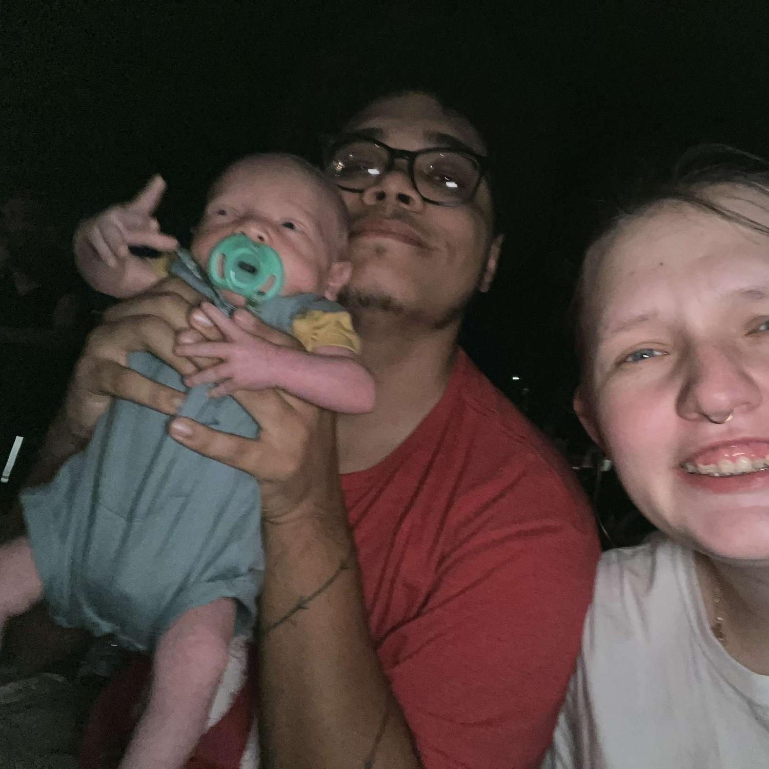 Magnus first Fire works with mommy and daddy